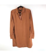 Quince Womens Vintage Wash Tencel Roll Sleeve Tunic Dress Terracotta Bro... - £30.46 GBP