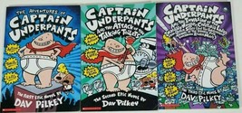 Captain Underpants Chapter Books - 3 Paperback Book Bundle - £8.59 GBP
