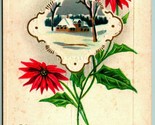 Poinsezia Cabina Scene Auguri di Natale Goffrato 1919 Stenger DB Cartoli... - £3.99 GBP