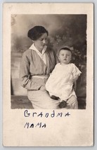 RPPC Lovely Edwardian Mother With Baby Denison Iowa Real Photo Postcard L25 - £7.15 GBP