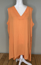 Ashley Stewart NWT $39.50 Women’s Sleeveless pullover blouse Sz 18/20 Orange A9 - £17.59 GBP