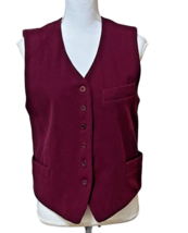 Vintage Ann Taylor Vest Jacket Wool Cashmere Blend USA Dark Red Size Small - £31.06 GBP