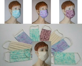 Adult Cotton Fabric Face Mask w/ Pocket Reversible Washable Handmade LOT... - £45.47 GBP