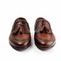 Formal shoes in brown leather and handmade loafers - £113.30 GBP