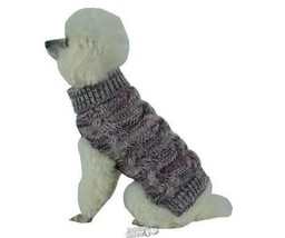 Pet Life Royal Bark Knitted Dog Sweater Extra Small 8&quot; Grey Pink Blue Co... - £26.08 GBP