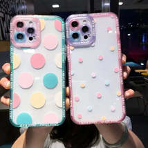 Colorful Cute Wave Print Clear Phone Case For iPhone 14 Pro Max 13 12 11 Fashion - £4.56 GBP+