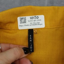 San Joy Shorts Womens XS Casual Romper One Piece Yellow Long Sleeve Skort - £17.78 GBP