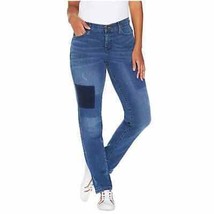 Isaac Mizrahi Live! Regular TRUE DENIM Removed Patch Jeans New A302211 - £18.08 GBP