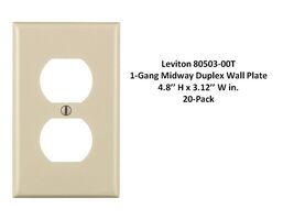 Duplex Wallplate 4.8’’ x 3.12’’ 1-Gang Midway Almond, Leviton 80503-00T ... - $347.26 MXN