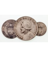 1933 Panama 1/10, 1/4, 1/2 Balboa Lot of 3 Silver Coins KM# 10.1, 11.1, ... - $1,298.96 MXN