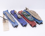 Lot Vintage Lionel Train Flat Bed Vehicles Submarine Helicopter 3830 682... - £135.52 GBP