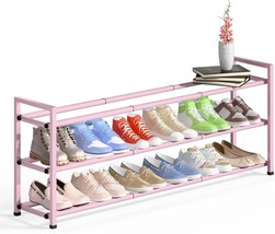 Bumusty 3-Tier Long Expandable Shoe Rack For Closet, 18&quot;-44&quot; Adjustable,... - £36.22 GBP