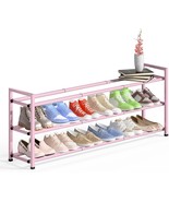 Bumusty 3-Tier Long Expandable Shoe Rack For Closet, 18&quot;-44&quot; Adjustable,... - $42.96
