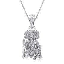Sterling Silver (92.5% purity) God Hanuman Pendant locket Bajrang Bali - £33.86 GBP+
