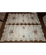Embroidered Table Runners Poinsettia Holly Leaf Table Linens for Christm... - $24.99