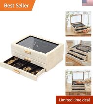 Large 3 Tier Jewelry Box, Storage Case Organizer for Women Girls Wife, G... - $170.13