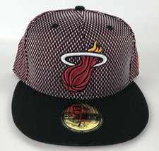 Miami Heat Baseball Fitted Hat New Era 59Fifty Red White Black Visor Size 7 1/2 - £26.74 GBP