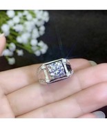 2Ct Moissanite Solitario UOMO Anello di Fidanzamento 14K Placcato Oro Bi... - $236.68