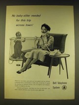 1960 Bell Telephone System Ad - No baby-sitter needed for this trip across town - £14.50 GBP