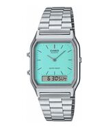 Casio AQ-230A-2A2MQY Vintage Analog Digital Watch Turquoise Dial Stainle... - $98.00