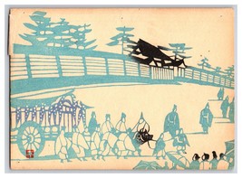 Mikumo Japanese Wood Block Hand Print Continental Postcard Z6 - £13.59 GBP