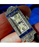 Art Deco Raymond Yard Antique Diamond Sapphire Platinum Gatby Flapper er... - $144,325.10 CAD