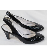 Bally Black Patent Leather Peep Toe Slingback Heels Size 6.5 US Excellen... - £38.83 GBP