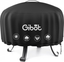 Fire Pit Cover Round 36 Inch, Gibot Waterproof Outdoor Fireplace Cover With - £29.25 GBP