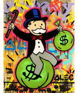 Framed canvas art print giclee Monopoly man rich uncle pop art graffiti ... - £31.13 GBP+