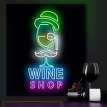 Led Neon Sign, 600mm X 500mm - Wine Shop - £199.58 GBP
