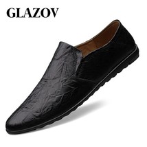 Genuine Leather Men Casual Shoes Brand 2022 Mens Loafers Moccasins Breathable Sl - £45.55 GBP
