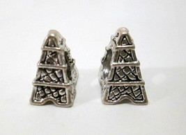 Lot of 2 Silver Tone Paris EIFFEL TOWER Charms  Crafting Jewelry Making Travel  - £7.98 GBP