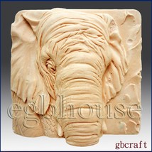 Elephant close up -Detail of high relief sculpture - Soap/plaster silicone mold - $35.34