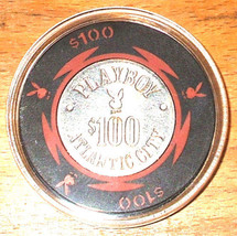 $100. PLAYBOY CASINO CHIP - 1981 - ATLANTIC CITY, New Jersey - Red - $29.95