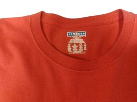 Vtg Long Sleeve T-Shirt JERZEES Heavyweight USA Sz L Large Red Abstract - £4.23 GBP
