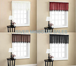 Sophisticated Hanging Frinched Macrame Window Valance 50&quot; x 18&quot;Color Cho... - £8.58 GBP+