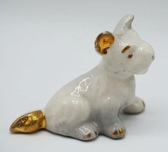 Écossais Chien Terrier Porcelaine Figurine Avec / Doré Accents - $42.06