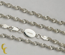 Damen Arguron 20 &quot; .925 Sterlingsilber Gedreht Helix Seil Halskette - $131.98