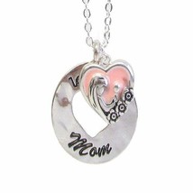 LOVE YOU MOM Double Pendant Necklace Sterling Silver - £10.47 GBP