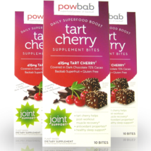 powbab Tart Cherry Bites, Crunchy Organic Dark Chocolate Healthy Snacks Candy x3 - £16.60 GBP