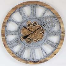 AMERICA LINE WALL CLOCK ROUND 36 INCH WOOD &amp; STONE - $339.99