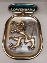 Lowenbrau Beer Sign Vintage Lion Crest Plastic Miller Brewing Co Man Room Decor - £58.35 GBP