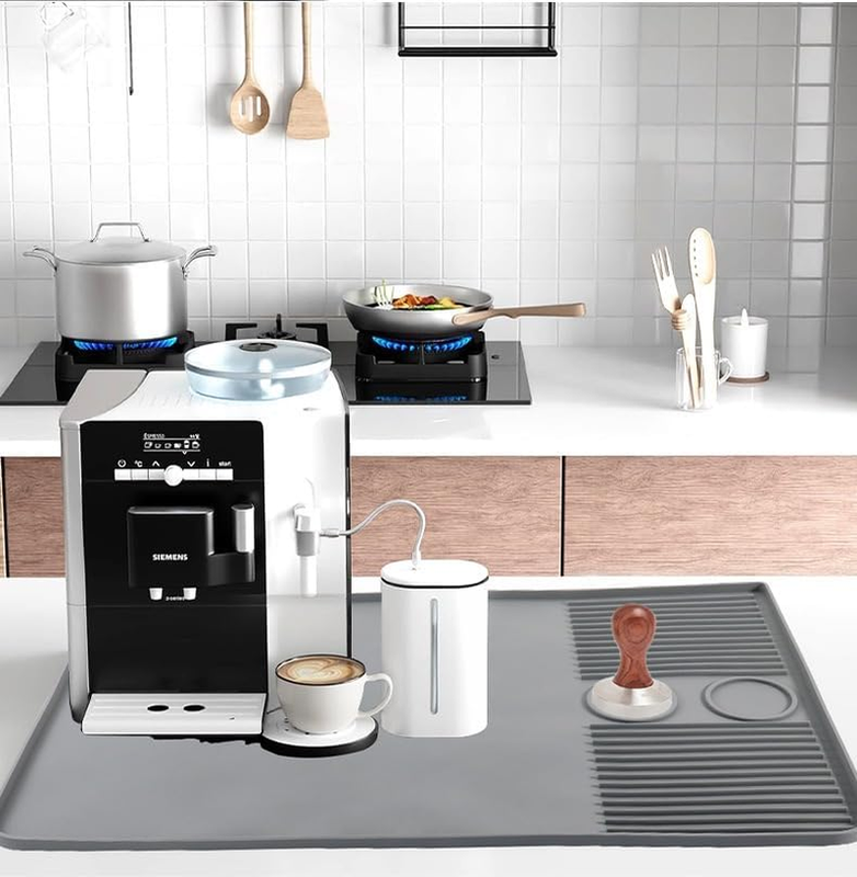 Silicone Coffee Bar Mat for Countertop – Emptycolor 16”X24” Heat Resistant Coffe Item image 3