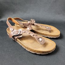 A. Giannetti Italy Brown Leather Braided Women&#39;s Sandals Women&#39;s 10 Mini... - $32.42 CAD