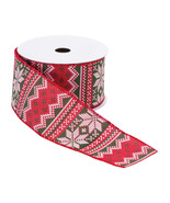 Nordic Snowflake Pattern Ribbon (Set of 2) 2.5&quot; x 10 Yds. - $70.17 CAD