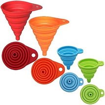 4pcs Kitchen Collapsible Funnels Set Foldable Food Graded Small Silicone... - $254.88 MXN