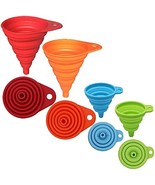 4pcs Kitchen Collapsible Funnels Set Foldable Food Graded Small Silicone... - $18.77 CAD