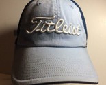 Titleist Gray Blue Light Blue Sewn Adjustable Strap Baseball Golf Cap - £8.09 GBP