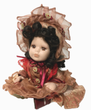 Joann Verdi Porcelain Poseable Jointed Doll Girl Victorian Dress 6.5&quot; - £22.38 GBP