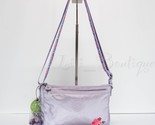 NWT Kipling KI9098 Mikaela Crossbody Shoulder Bag Loving Flowers Lilac M... - $44.95